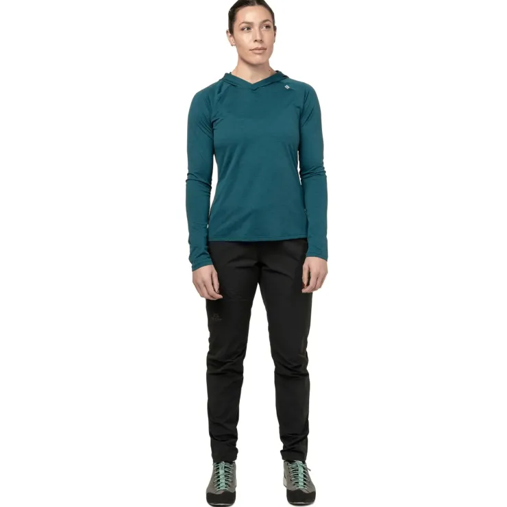 T-Shirts & Baselayers-Mountain Equipment Womens Glace Hooded Top - Majolica Blue