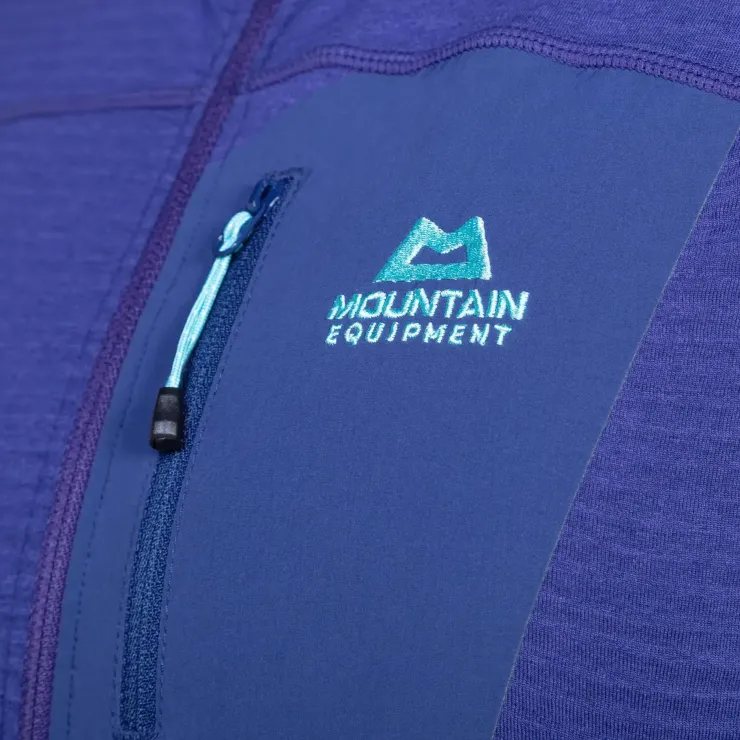 Fleece & Mid Layer-Mountain Equipment Womens Lumiko Hooded Jacket - Lichen Green-Deep Teal