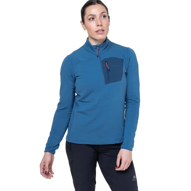 Fleece & Mid Layer-Mountain Equipment Womens Lumiko Zip T - Stellar-Majolica