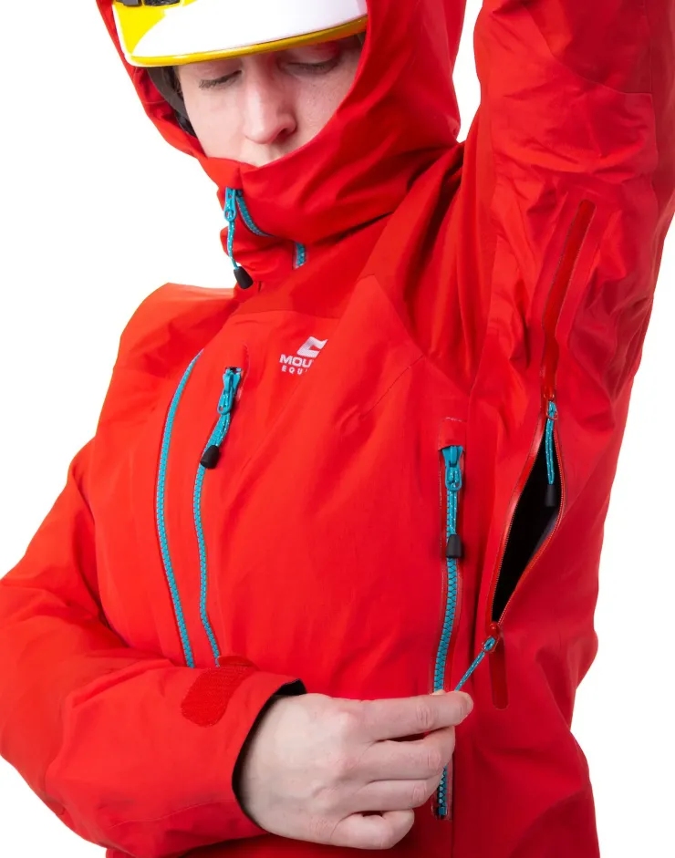 Waterproof Jackets-Mountain Equipment Womens Manaslu Jacket - Imperial Red-Crimson