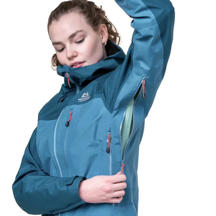 Waterproof Jackets-Mountain Equipment Womens Makalu Jacket - Mykonos-Majolica