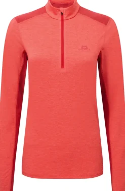 T-Shirts & Baselayers-Mountain Equipment Womens Nava LS Zip T - Hibiscus-Capsicum