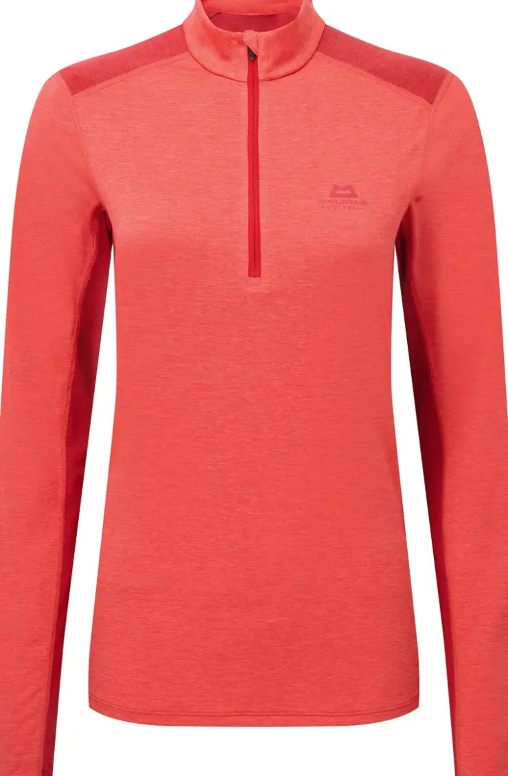 T-Shirts & Baselayers-Mountain Equipment Womens Nava LS Zip T - Hibiscus-Capsicum