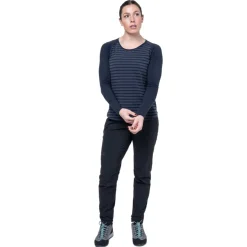 T-Shirts & Baselayers-Mountain Equipment Womens Redline LS Tee - Cosmos Stripe-Cosmos