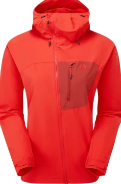Softshell Jackets-Mountain Equipment Womens Squall Hooded Jacket - Chili Red-Merlot