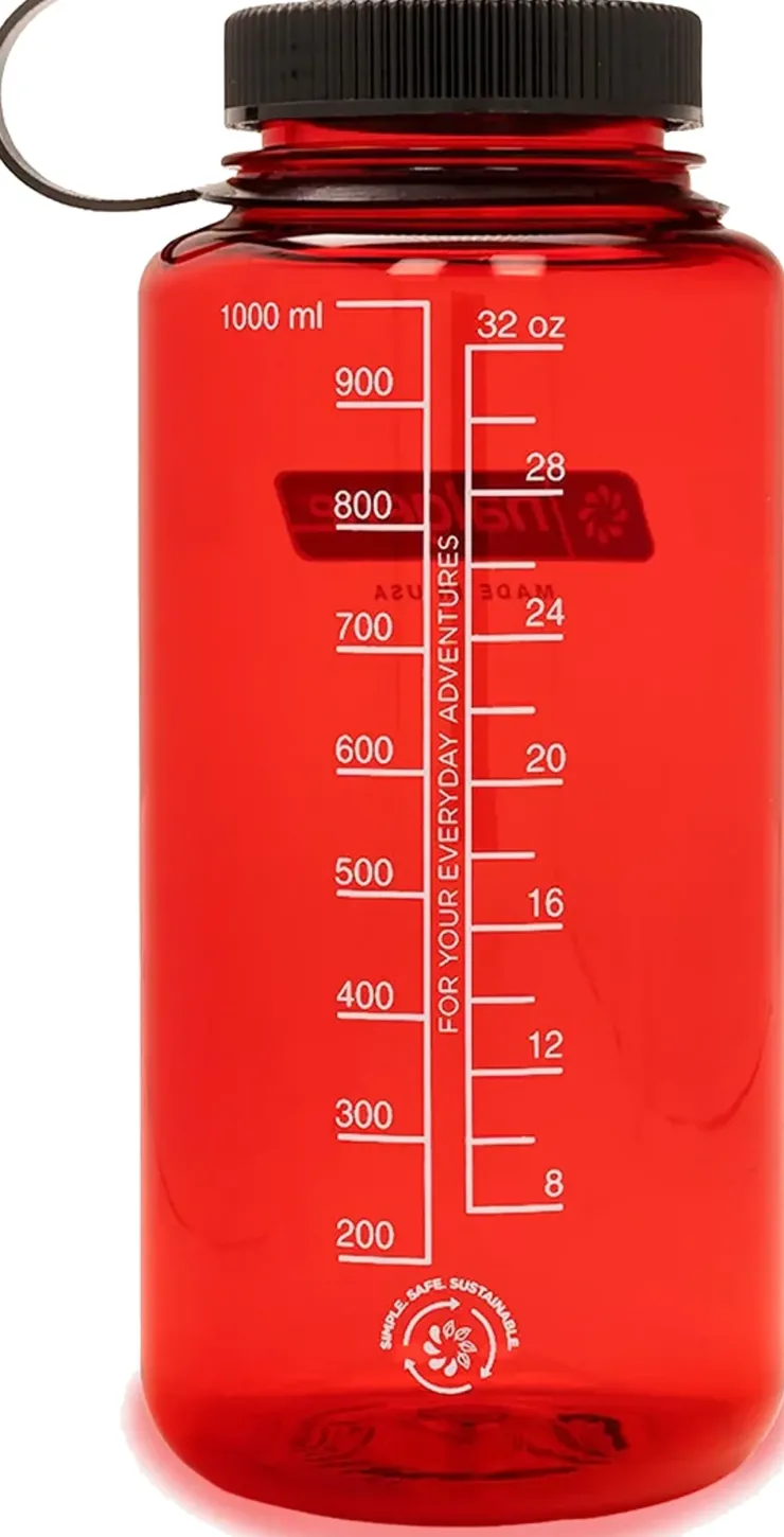 Water Bottles-Nalgene Tritan Sustain Wide Mouth Bottle - 1L - Red