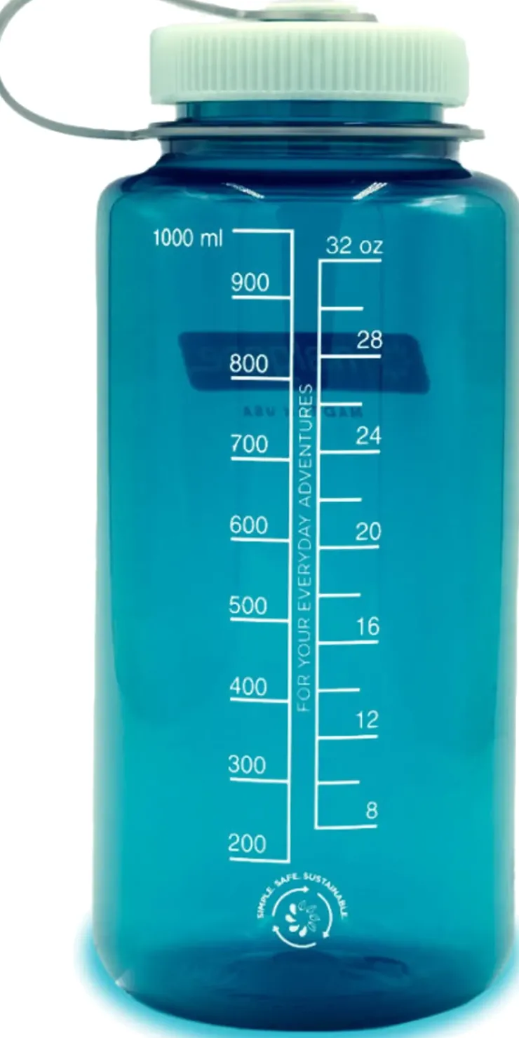 Water Bottles-Nalgene Tritan Sustain Wide Mouth Bottle - 1L - Trout Green
