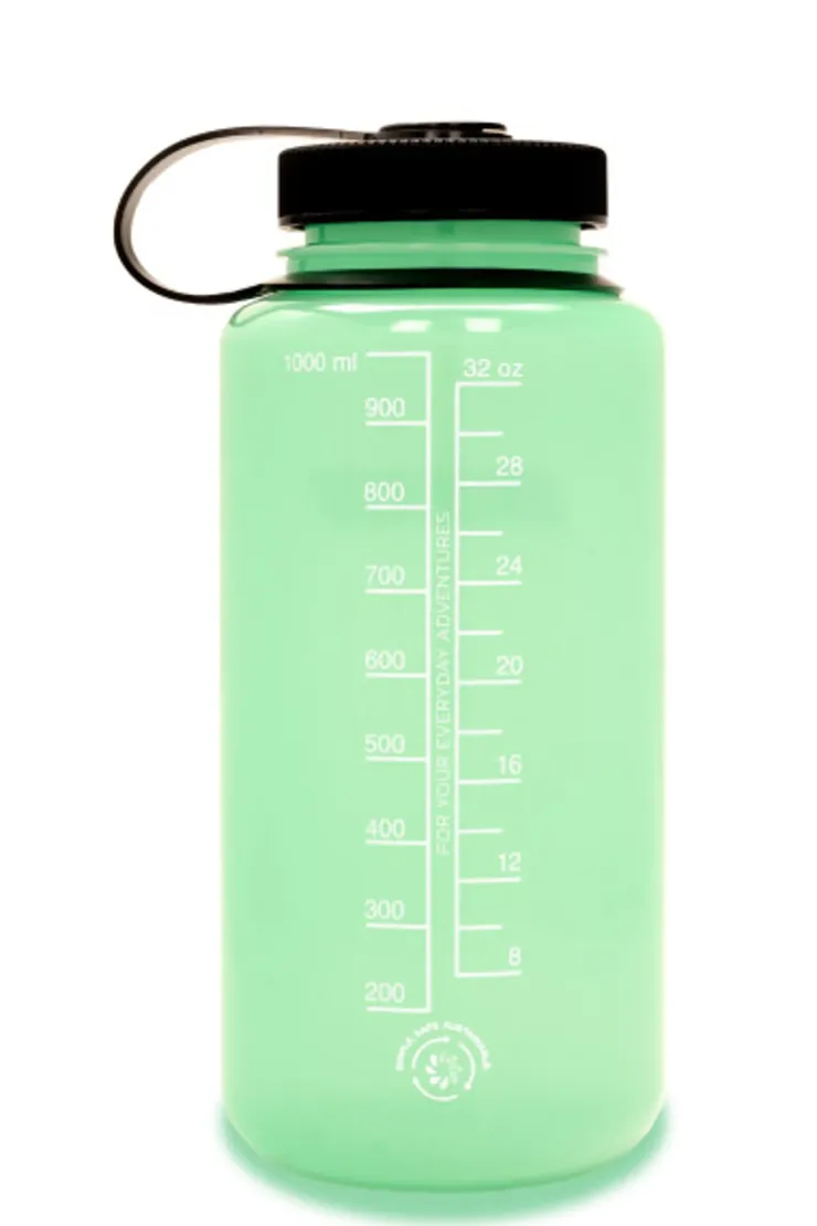Water Bottles-Nalgene Tritan Sustain Wide Mouth Bottle - 1L - Glow Green
