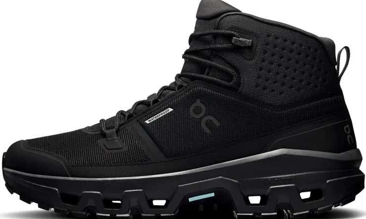 Hiking Shoes & Boots|Walking Shoes-On Mens Cloudrock Mid Waterproof Shoes - Black-Black