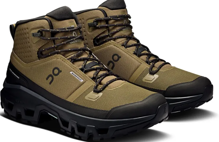 Hiking Shoes & Boots|Walking Shoes-On Mens Cloudrock Mid Waterproof Shoes - Hunter-Black