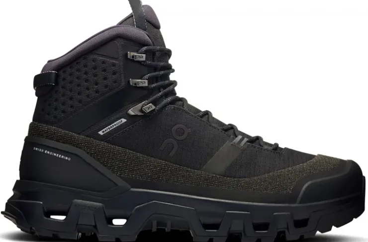 Hiking Shoes & Boots|Mid Height Boots-On Mens Cloudrock Trek Waterproof Shoes - Black-Black