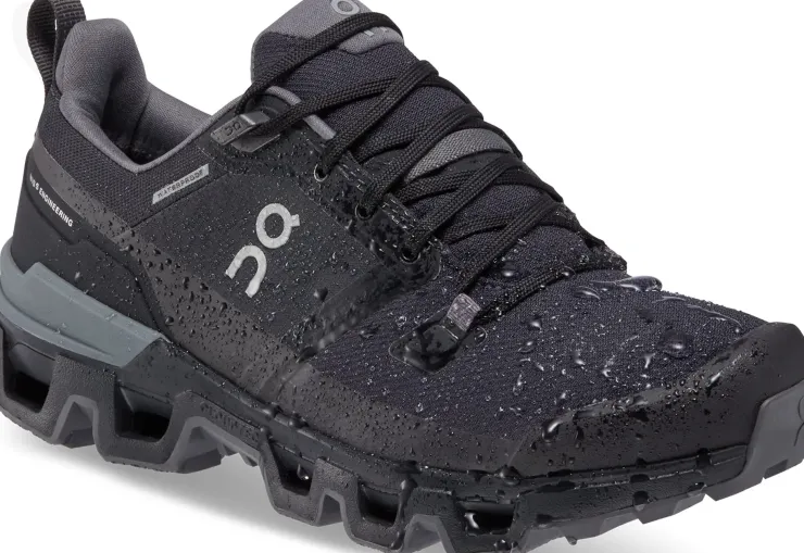 Walking Shoes-On Womens Cloudwander Waterproof Hiking Shoes - Black-Eclipse