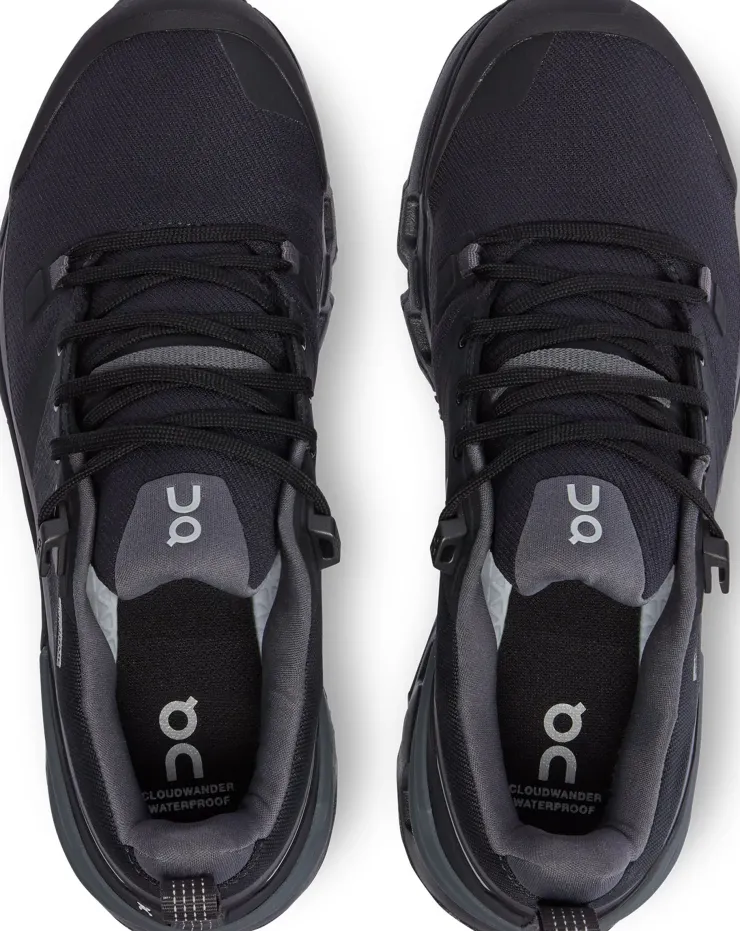 Walking Shoes-On Womens Cloudwander Waterproof Hiking Shoes - Black-Eclipse