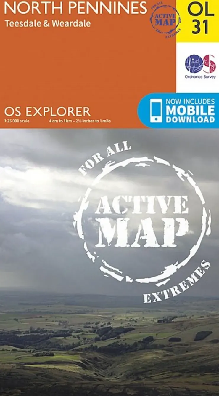 Maps And Books-Ordnance Survey OS Explorer - Active Map OL31 - North Pennines