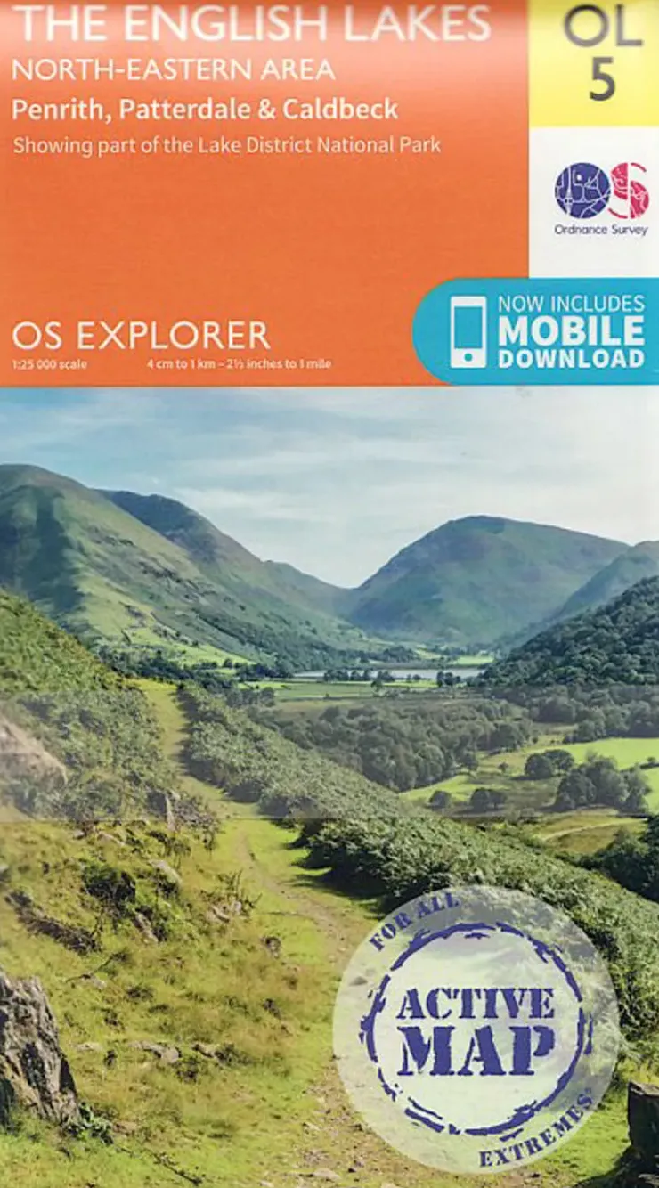 Maps And Books-Ordnance Survey OS Explorer - Active Map OL5 - The English Lakes North Eastern area
