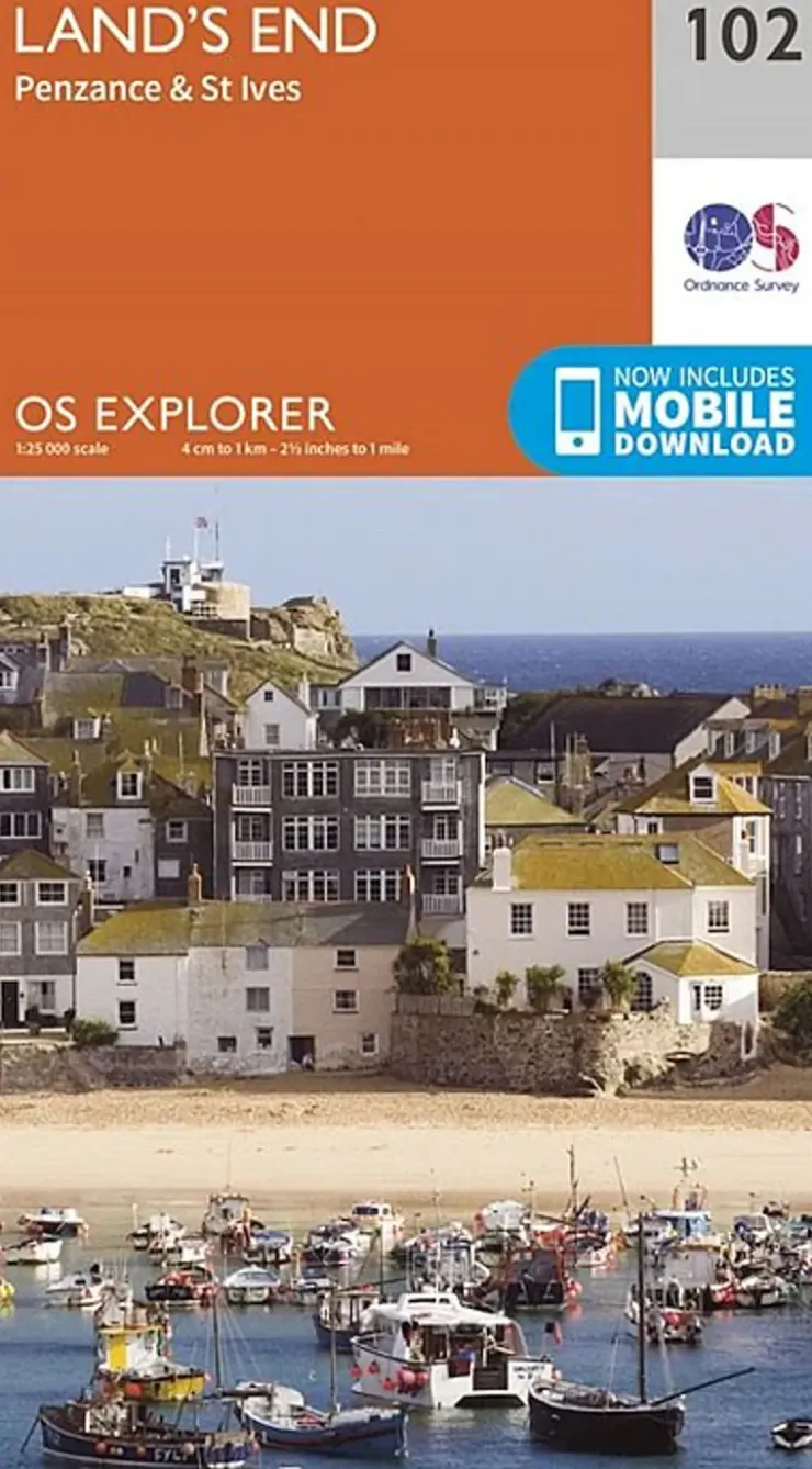 Maps And Books-Ordnance Survey OS Explorer Map 102 - Lands End - Penzance and St Ives