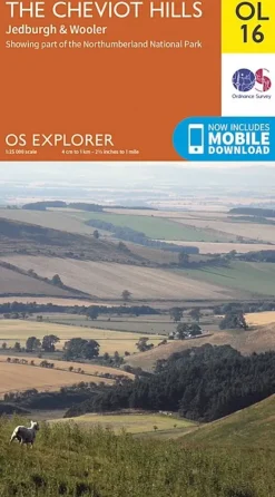 Maps And Books-Ordnance Survey OS Explorer Map OL16 - The Cheviot Hills Jedburgh and Wooler