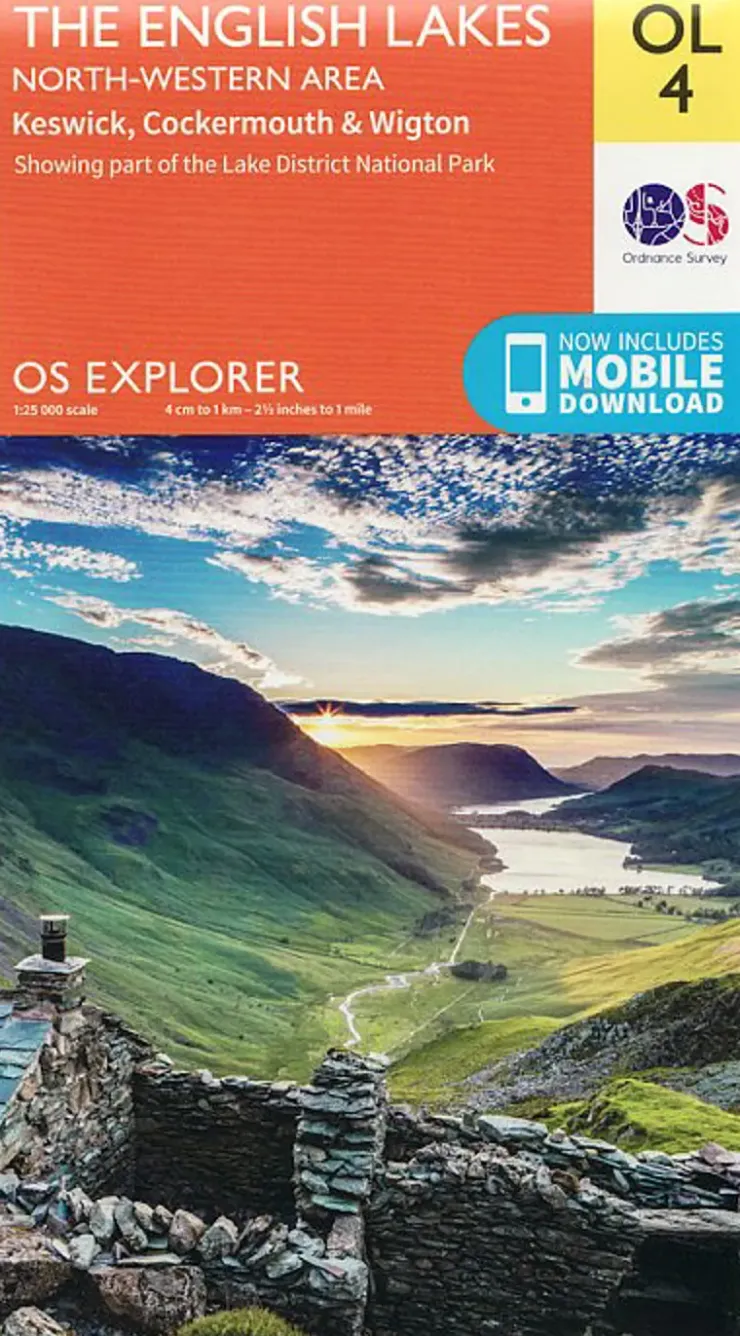 Maps And Books-Ordnance Survey OS Explorer Map OL4 - The English Lakes - North Western Area