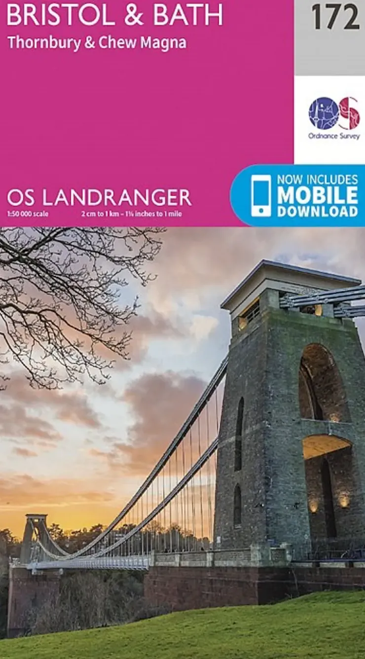 Maps And Books-Ordnance Survey OS Landranger Map 172 - Bristol and Bath, Thornbury and Chew Magna