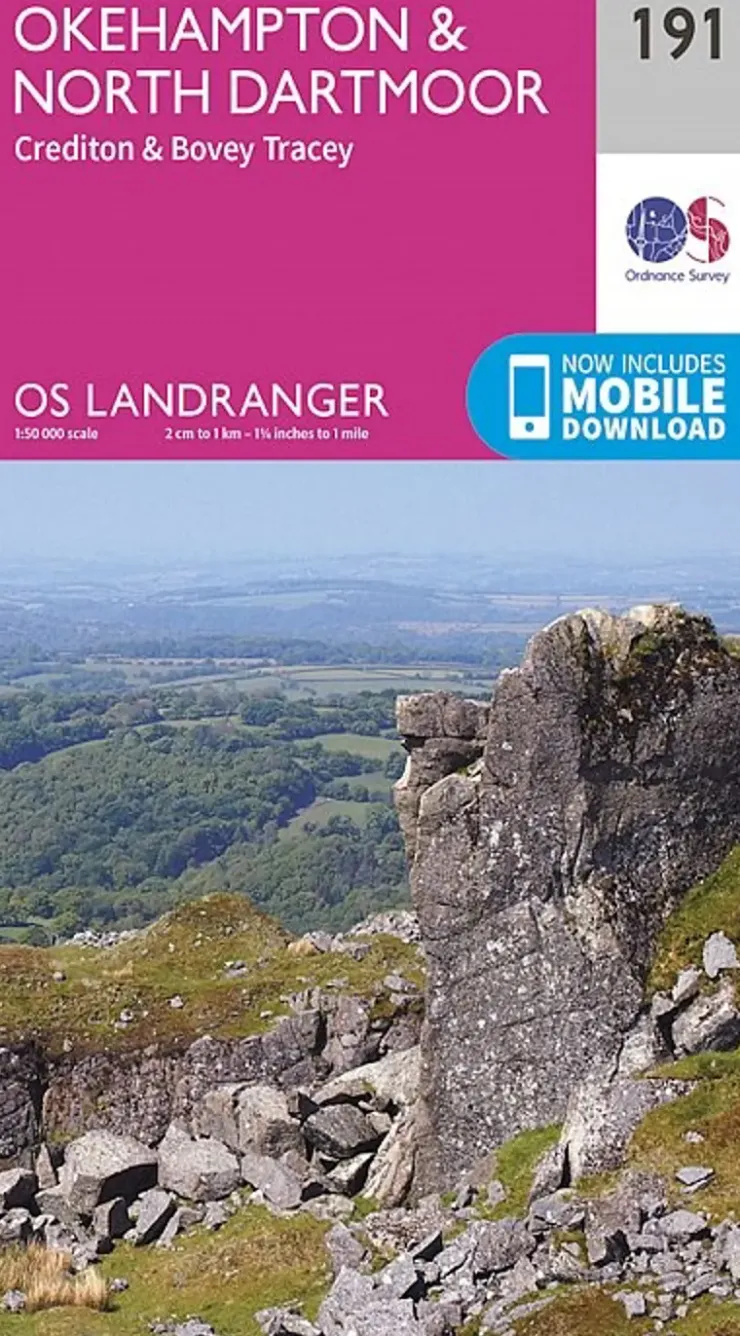 Maps And Books-Ordnance Survey OS Landranger Map 191 - Okehampton and North Dartmoor