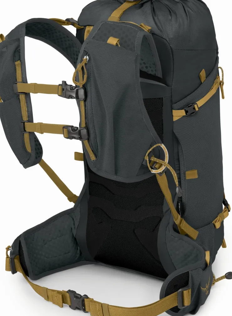 Fast & Light Rucksacks And Vests-Osprey Talon Velocity 20 Rucksack - Dark Charcoal-Tumbleweed Yellow