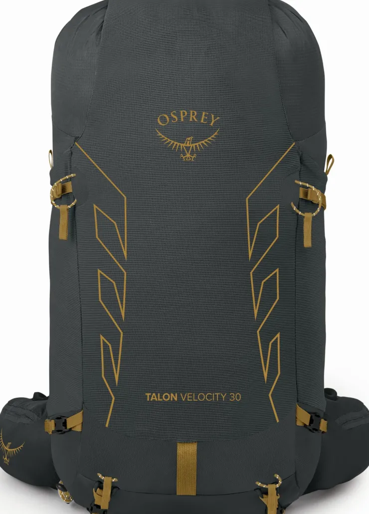 Fast & Light Rucksacks And Vests-Osprey Talon Velocity 30 Rucksack - Dark Charcoal-Tumbleweed Yellow