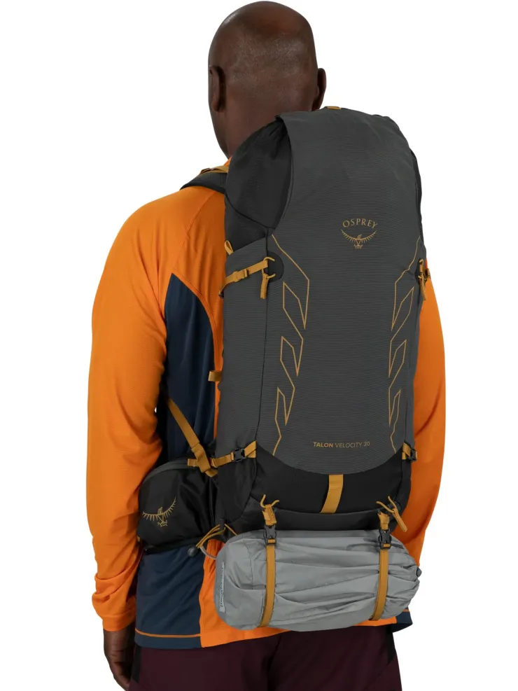 Fast & Light Rucksacks And Vests-Osprey Talon Velocity 30 Rucksack - Dark Charcoal-Tumbleweed Yellow