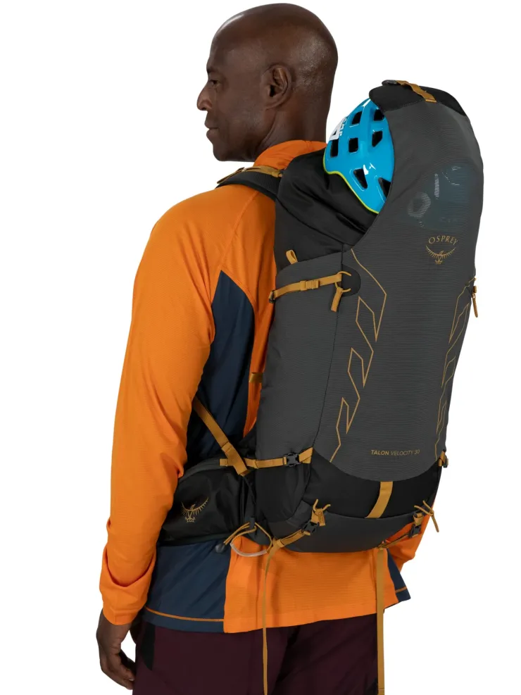 Fast & Light Rucksacks And Vests-Osprey Talon Velocity 30 Rucksack - Dark Charcoal-Tumbleweed Yellow