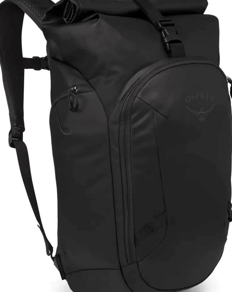 Day Packs-Osprey Transporter Roll Top Rucksack - Raven Black