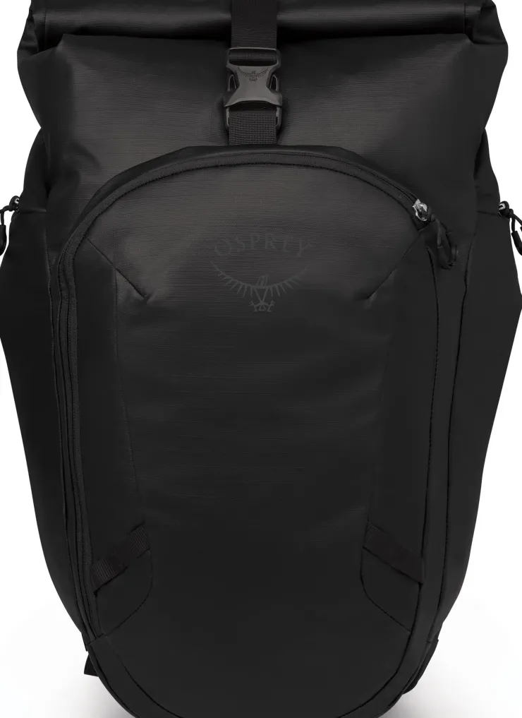 Day Packs-Osprey Transporter Roll Top Rucksack - Raven Black