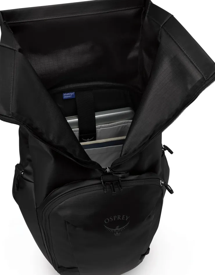 Day Packs-Osprey Transporter Roll Top Rucksack - Raven Black
