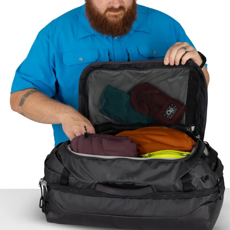 Duffels & Kitbags-Osprey Transporter Squffel 44 Duffel - Raven Black