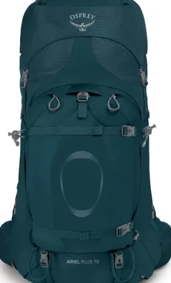 Backpacking Packs-Osprey Womens Ariel Plus 70 Rucksack - Night Jungle Blue