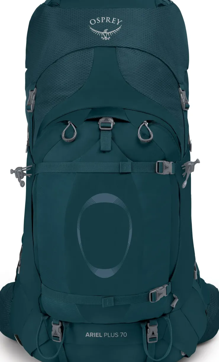 Backpacking Packs-Osprey Womens Ariel Plus 70 Rucksack - Night Jungle Blue