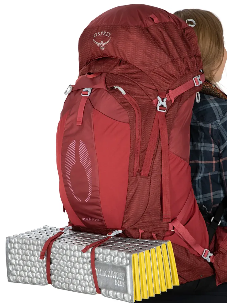 Backpacking Packs-Osprey Womens Aura AG 65 Rucksack - Tungsten Grey