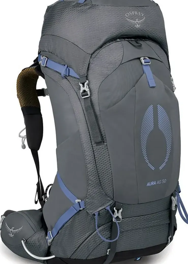 Backpacking Packs-Osprey Womens Aura AG 50 Rucksack - Tungsten Grey