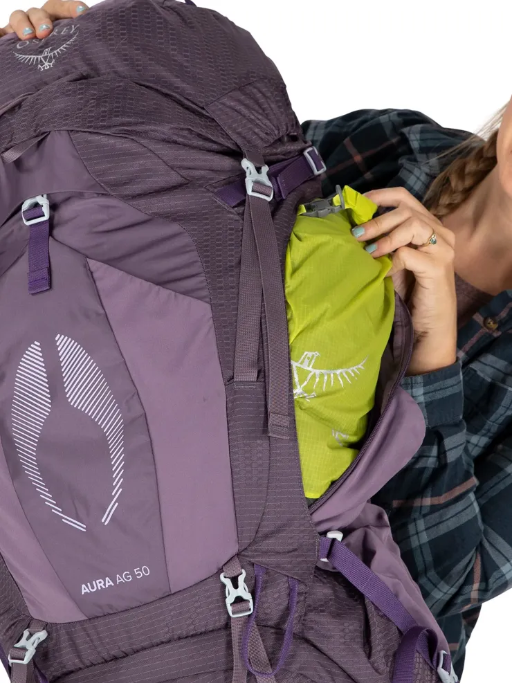 Backpacking Packs-Osprey Womens Aura AG 50 Rucksack - Tungsten Grey