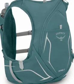 Fast & Light Rucksacks And Vests-Osprey Womens Dyna 6 with Flasks - Cascade Blue-Silver Lining