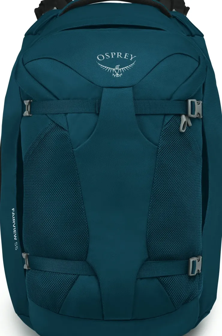 Luggage & Carry-On-Osprey Womens Fairview 55 Travel Pack - Night Jungle Blue