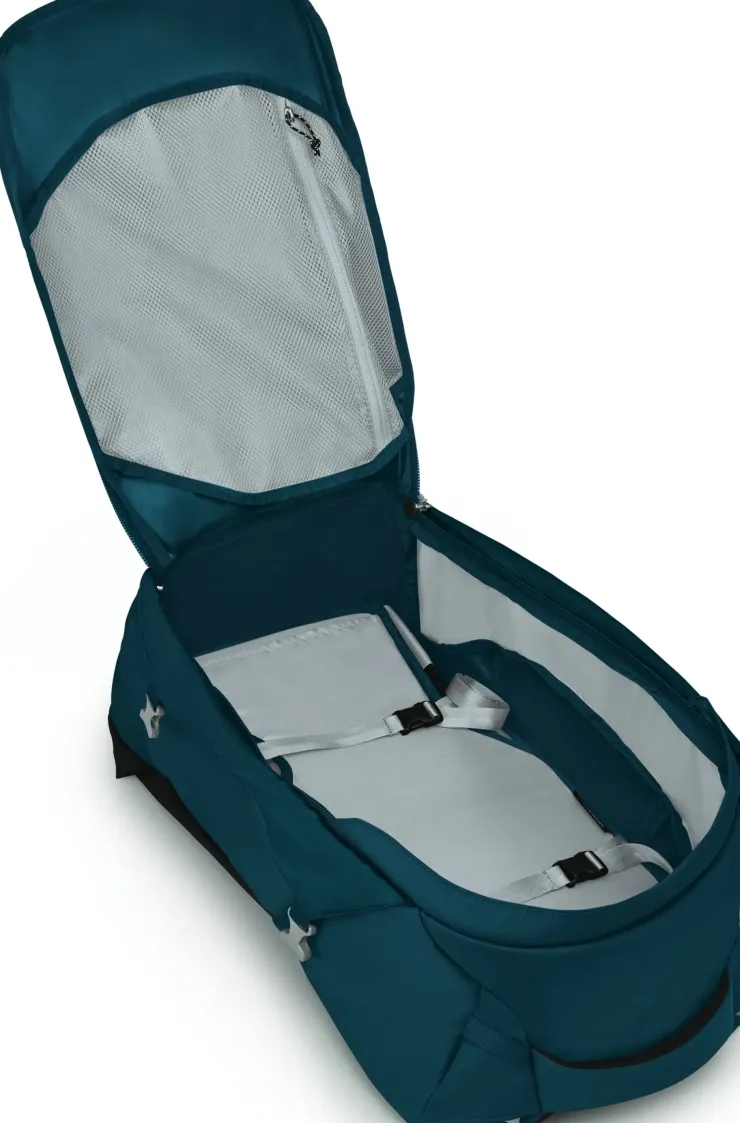 Luggage & Carry-On-Osprey Womens Fairview 55 Travel Pack - Night Jungle Blue