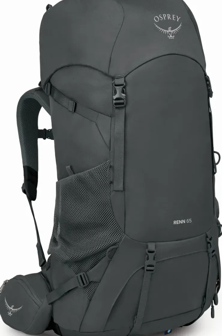 Backpacking Packs-Osprey Womens Renn 65 Rucksack - Dark Charcoal-Gray Wolf