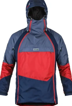Waterproof Jackets-Paramo Mens Velez Evolution Hybrid Smock - Midnight-Fire-Indigo