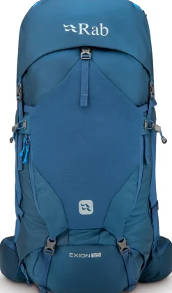 Backpacking Packs-Rab Exion 55 Rucksack - Tempest Blue - M-L