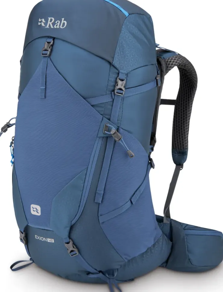 Backpacking Packs-Rab Exion 48 Rucksack - Tempest Blue - M-L