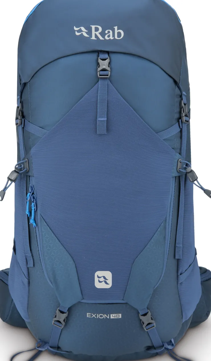 Backpacking Packs-Rab Exion 48 Rucksack - Tempest Blue - M-L