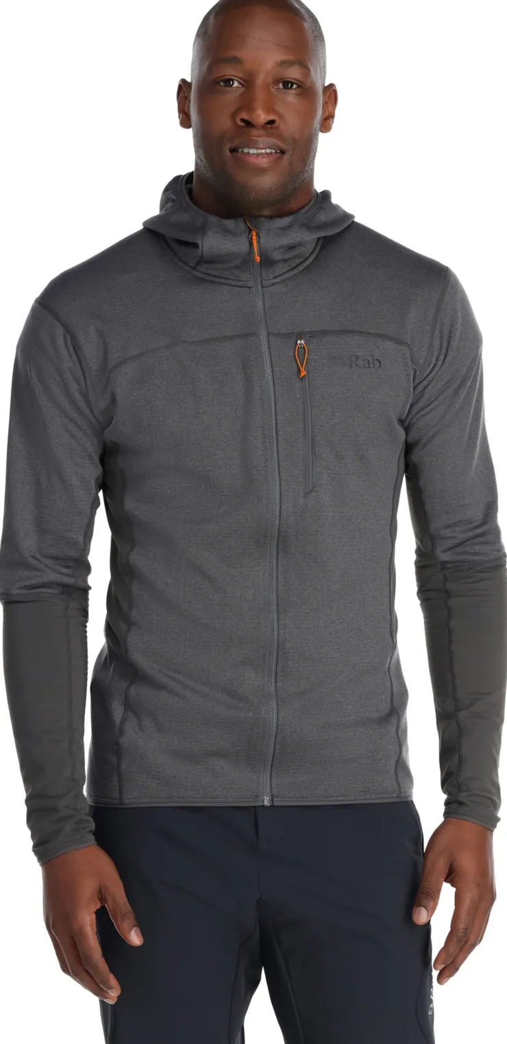 Fleece & Mid Layer-Rab Mens Ascendor Hoody - Graphene