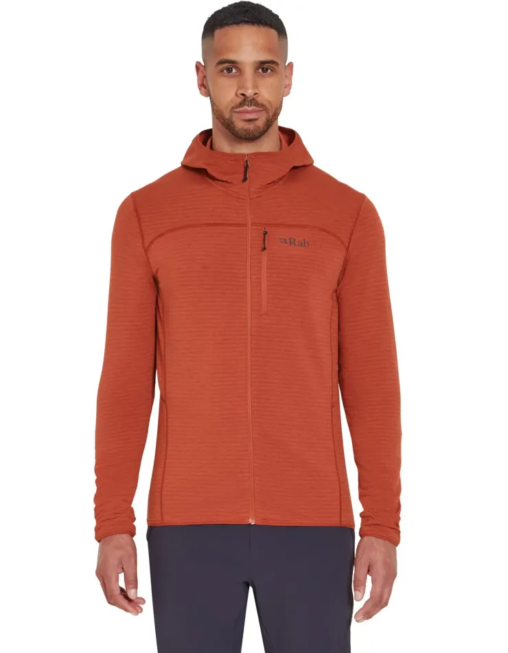 Fleece & Mid Layer-Rab Mens Ascendor Light Hoody - Tuscan Red