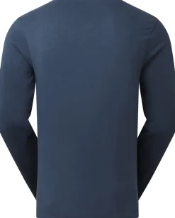 T-Shirts & Baselayers-Rab Mens Basecamp Logo Badge LS Tee - Tempest Blue