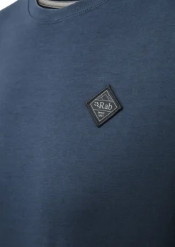 T-Shirts & Baselayers-Rab Mens Basecamp Logo Badge LS Tee - Tempest Blue