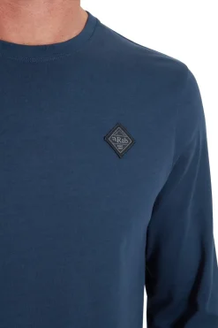 T-Shirts & Baselayers-Rab Mens Basecamp Logo Badge LS Tee - Tempest Blue